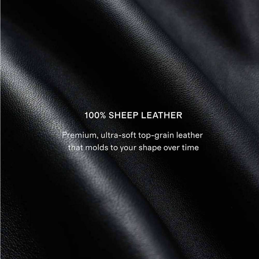 QUINCE 100% leather Black Leather Biker Jacket - Picture 7 of 7